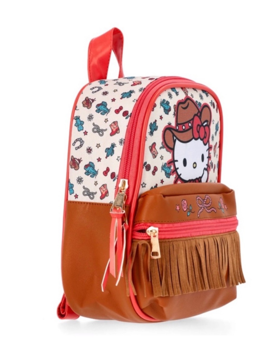 Hello Kitty Brown & pink mini Kids Fringe Backpack - Picture 3 of 4